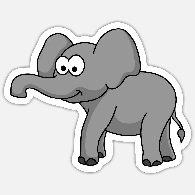 Elephant Comic - Sticker size S (10 x 10 cm) - white matte