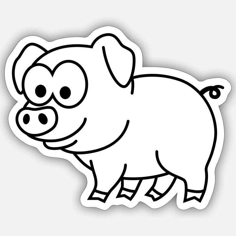 Schwein Comic Tier Sticker Größe S (10 x 10 cm)