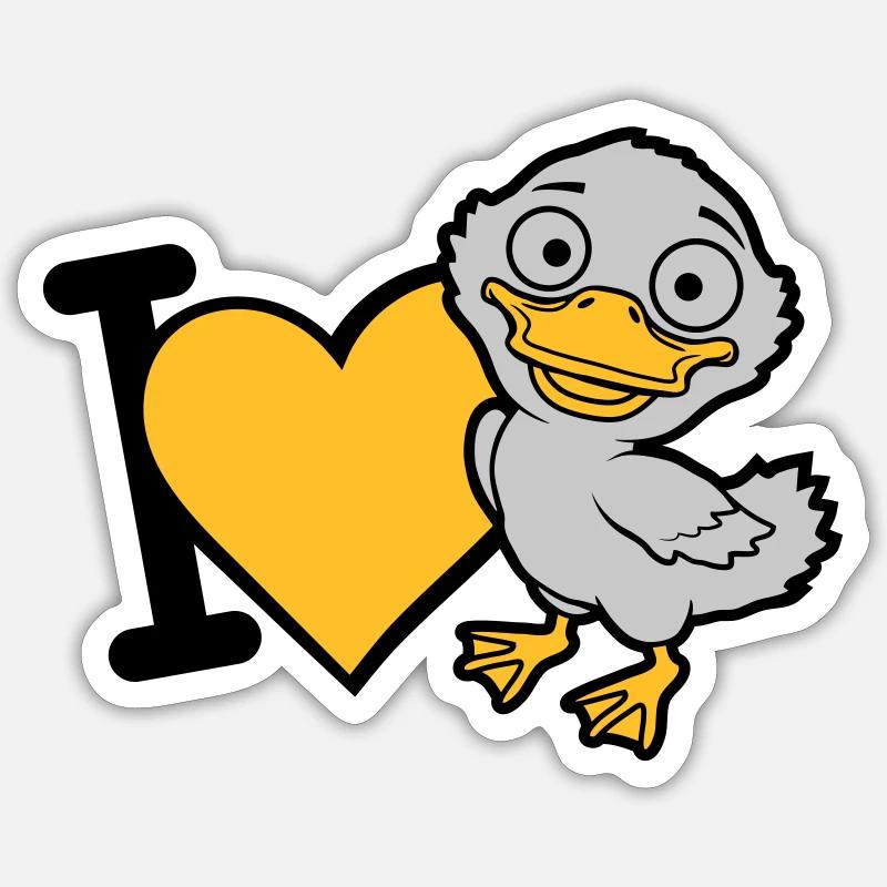J’adore ducklings Comic - Sticker taille S (10 x 10 cm) - blanc mat