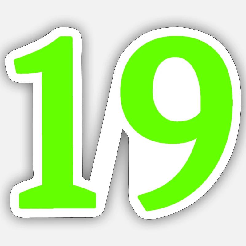 Numéro 19 Sticker taille S (10 x 10 cm)