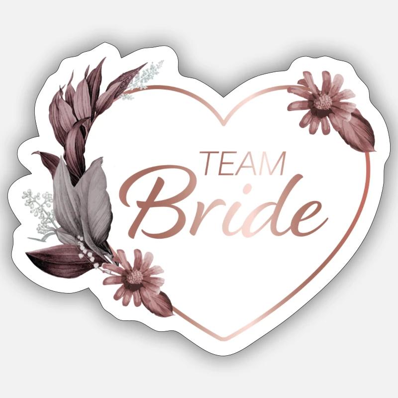 Team Bride JGA - Sticker Größe S (10 x 10 cm) - Mattweiß