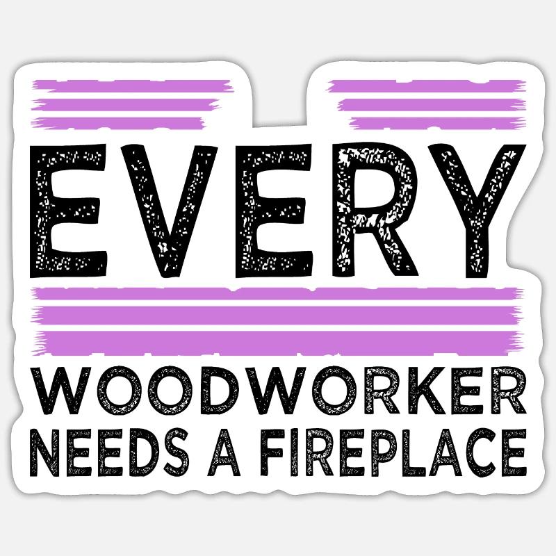 happy cool logging lumberjackwoodworking - Sticker Größe S (10 x 10 cm) - Mattweiß