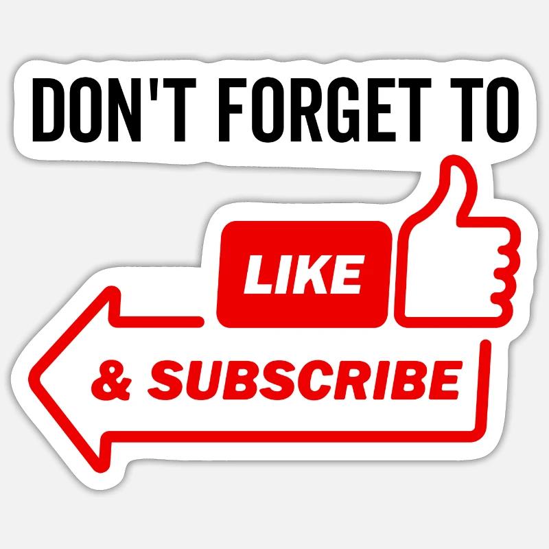 Non dimenticare di mettere mi piace e iscriverti - Sticker formato S (10 x 10 cm) - bianco opaco