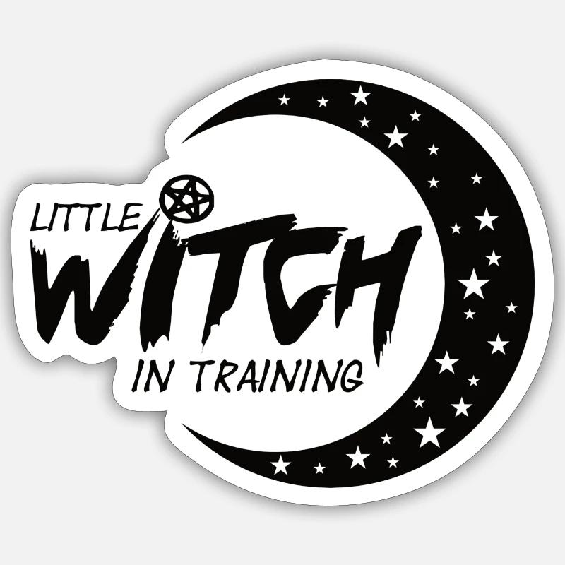Little Witch in training - schwarz - Sticker Größe S (10 x 10 cm) - Mattweiß