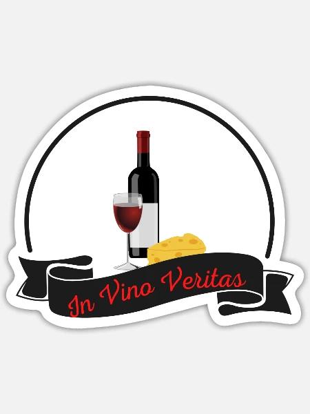 In vino Veritas - Sticker Größe S (10 x 10 cm) - Mattweiß