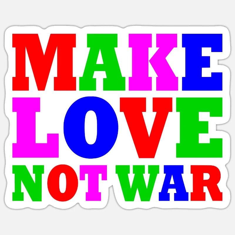 Make love not war - Sticker Größe S (10 x 10 cm) - Mattweiß