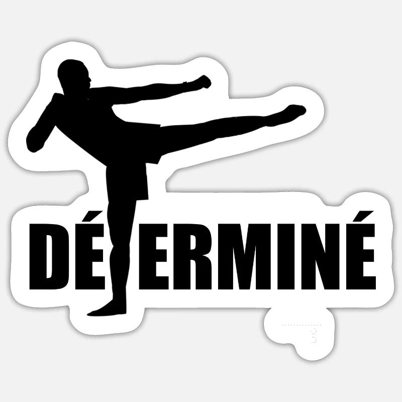 Déterminé - Sticker taille S (10 x 10 cm) - blanc mat