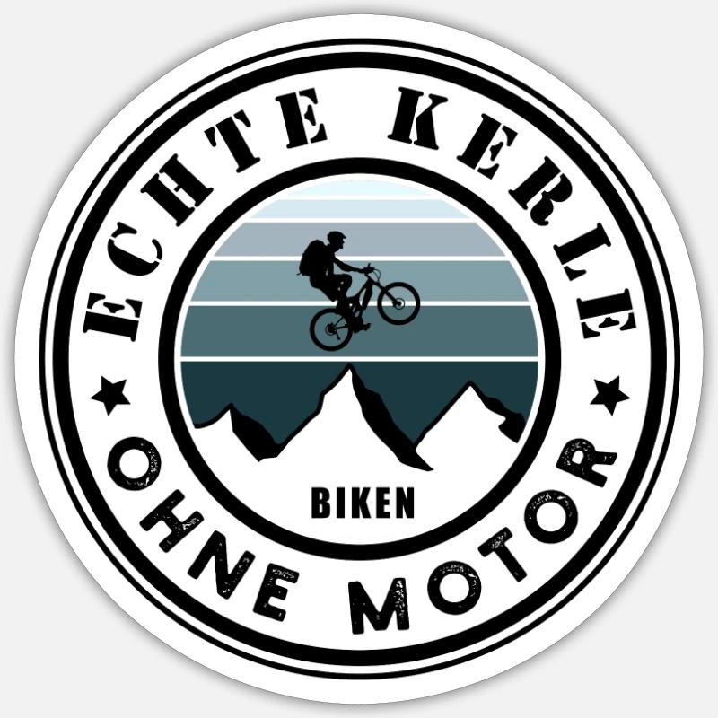 Echte Kerle ohne Motor - Sticker Größe S (10 x 10 cm) - Mattweiß