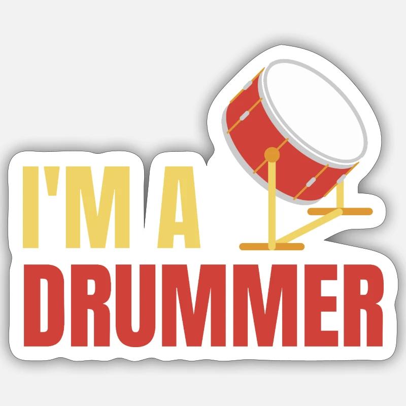 I'm a Drummer - Sticker size S (10 x 10 cm) - white matte