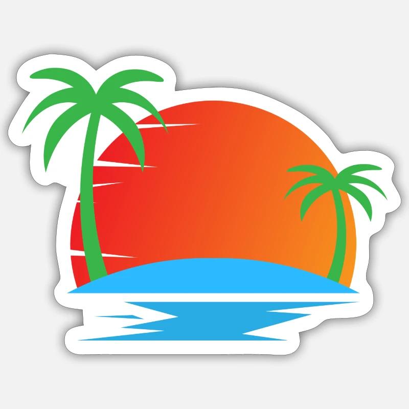 Coucher de soleil Sticker taille S (10 x 10 cm)