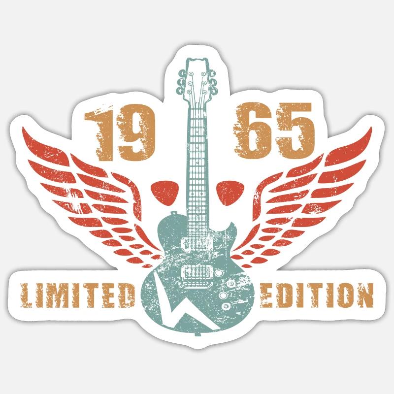 Guitariste Guitariste Guitariste 1965 - Sticker taille S (10 x 10 cm) - blanc mat