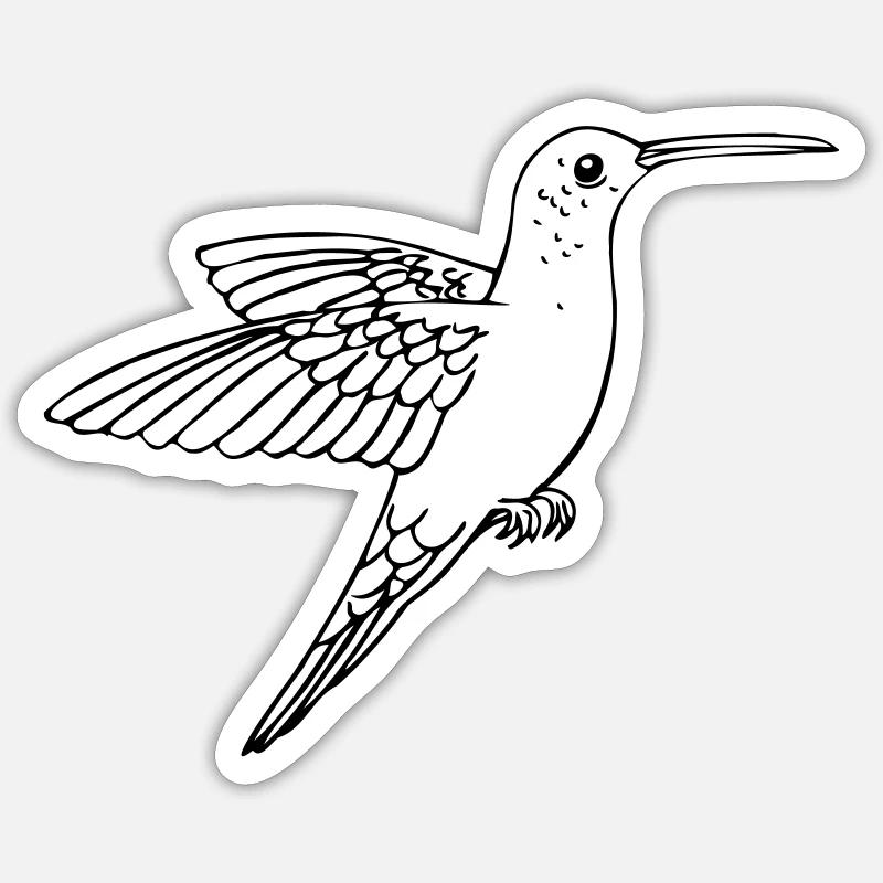 Kolibri - Sticker Größe S (10 x 10 cm) - Mattweiß