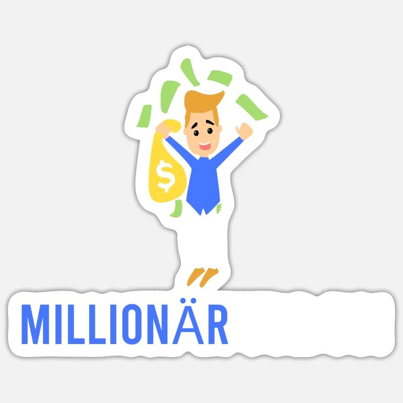 Millionnaire devant 50 ! Sticker taille S (10 x 10 cm)