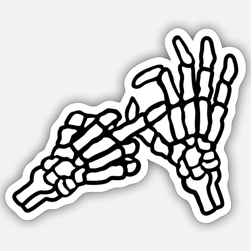 Middle Finger Hole Gesture Skeleton Sticker size S (10 x 10 cm)