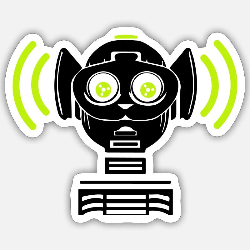 Astrocat - Sticker Größe S (10 x 10 cm) - Mattweiß
