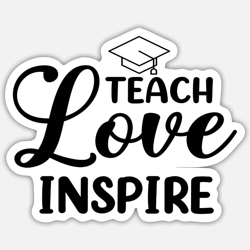 Enseigner l’amour inspire - Sticker taille S (10 x 10 cm) - blanc mat