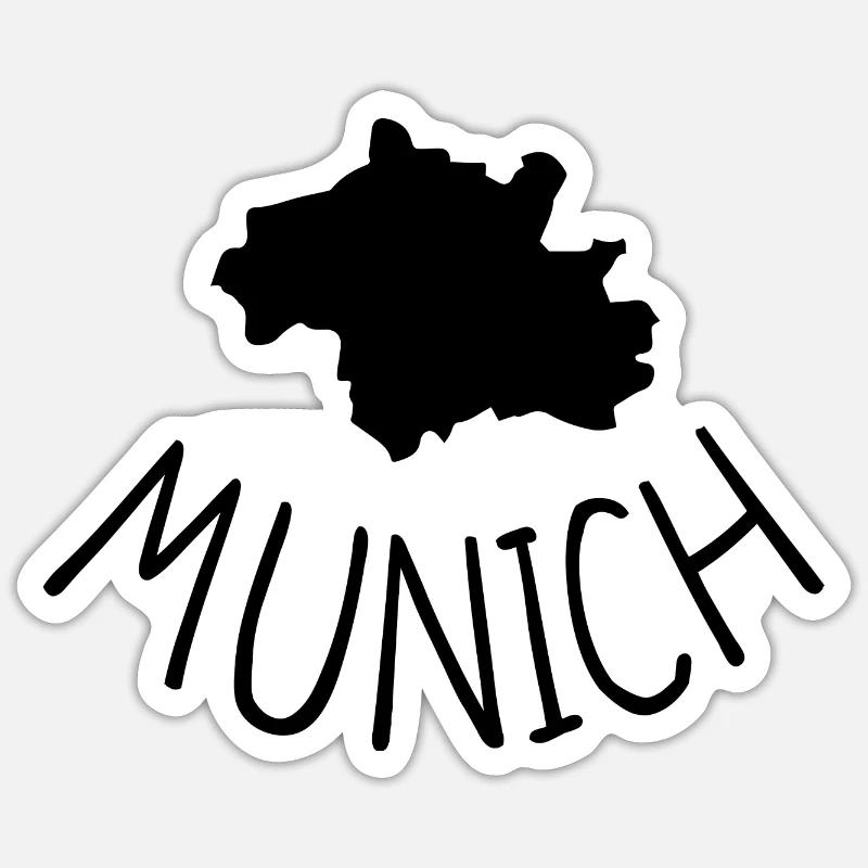 Munich - Sticker taille S (10 x 10 cm) - blanc mat