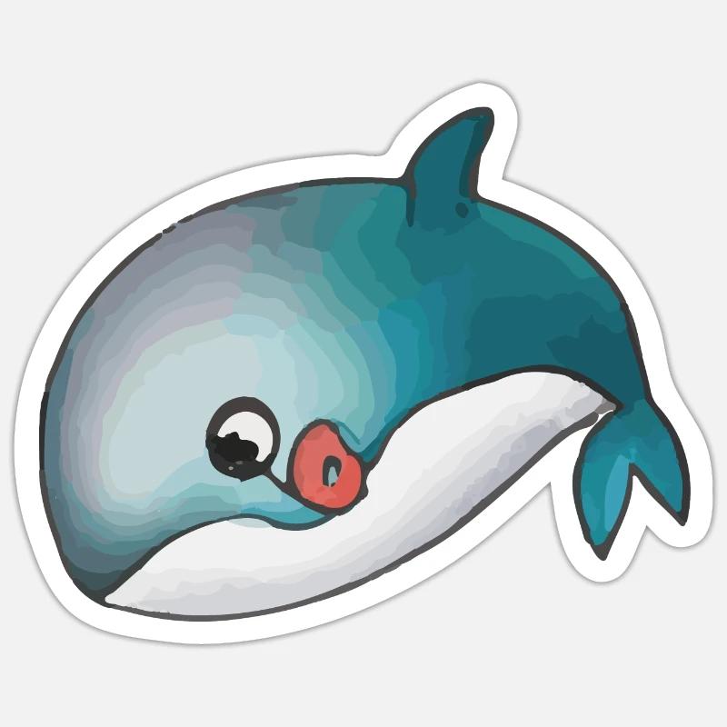 Wal Delfin Meer Geschenkidee Sticker Größe S (10 x 10 cm)