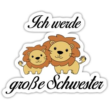 Große Schwester - Sticker Größe S (10 x 10 cm) - Mattweiß - Vorne