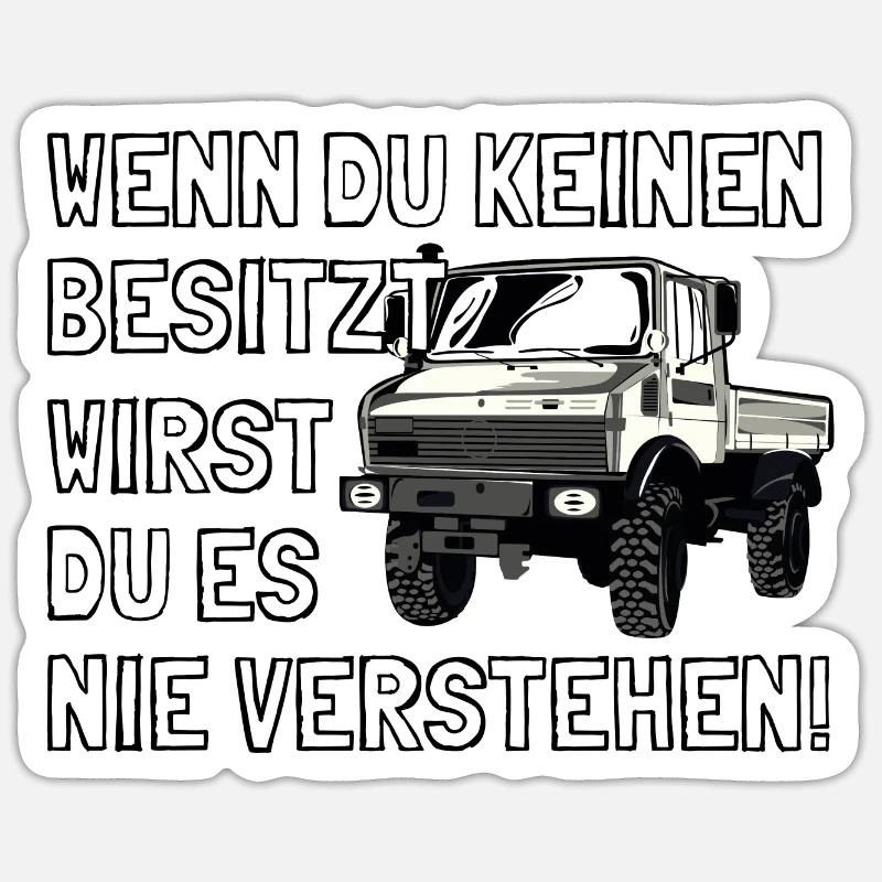 Unimog - Oldtimer - Offroad - Universal Motorgerät Sticker Größe S (10 x 10 cm)