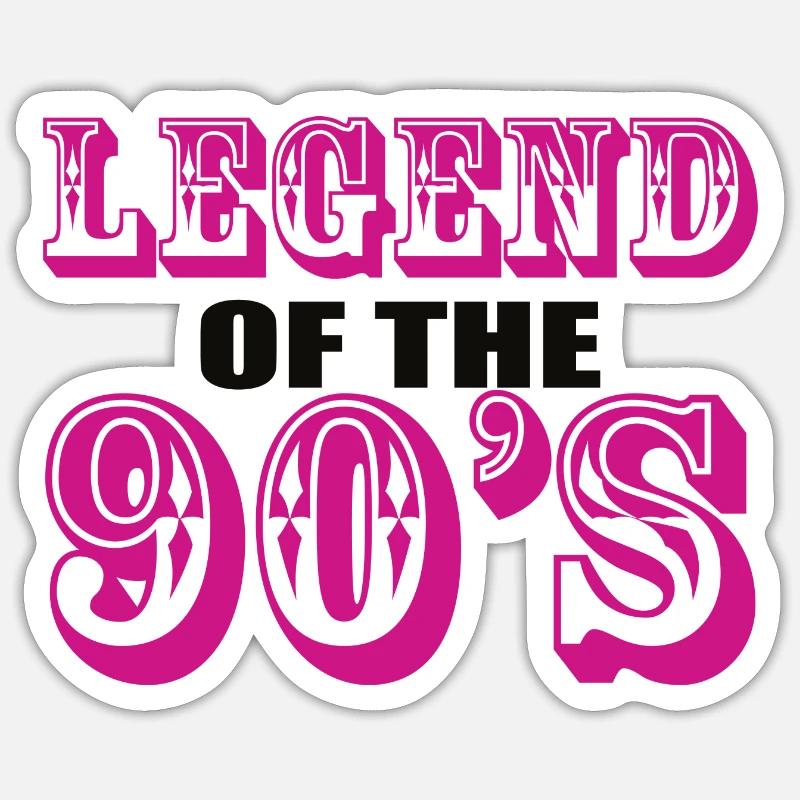 1990iger Sprüche 90s Geschenksidee Sticker Größe S (10 x 10 cm)