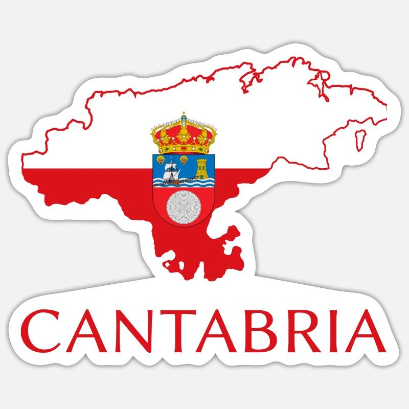 Cantabrie - Sticker taille S (10 x 10 cm) - blanc mat