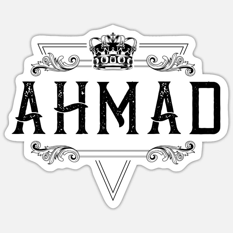 Nom d’Ahmad - Sticker taille S (10 x 10 cm) - blanc mat