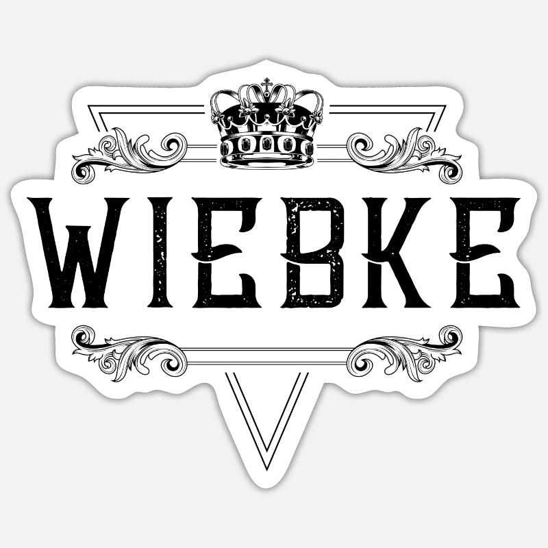 Nom Wiebke - Sticker taille S (10 x 10 cm) - blanc mat