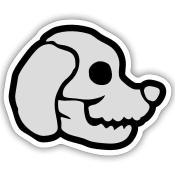 Chiens Crâne Halloween Squelette - Sticker taille S (10 x 10 cm) - blanc mat - Devant