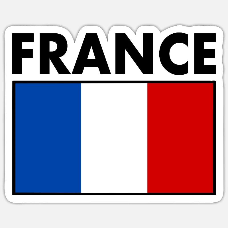FRANCE DRAPEAU - Sticker taille S (10 x 10 cm) - blanc mat