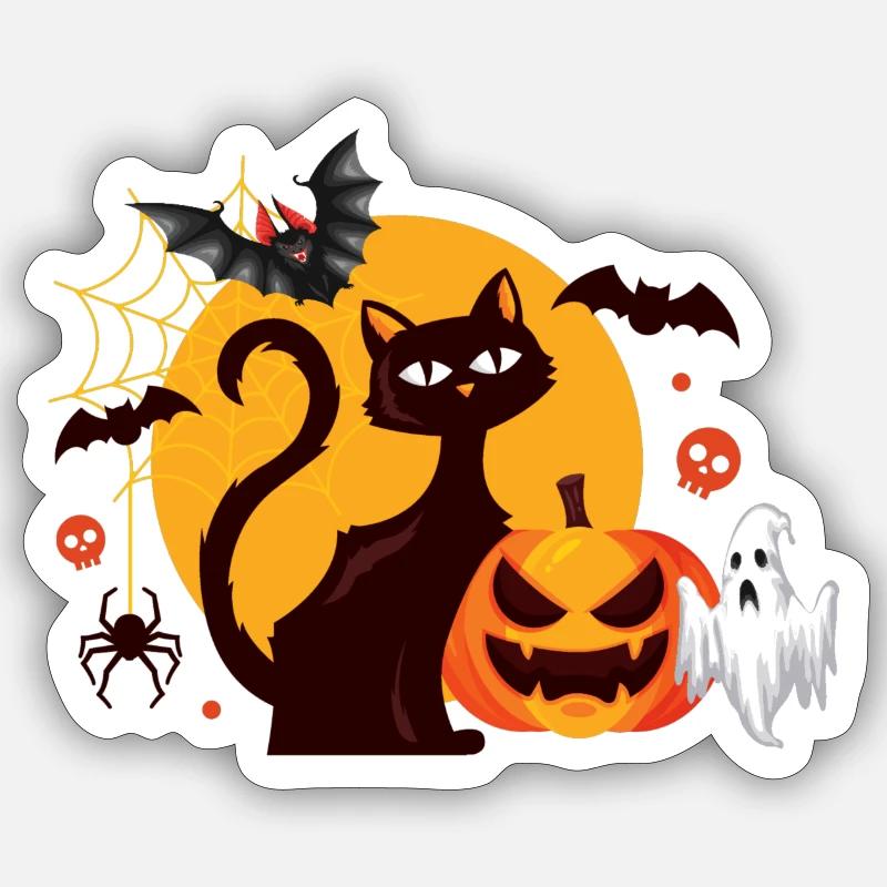 Halloween - Sticker taille S (10 x 10 cm) - blanc mat