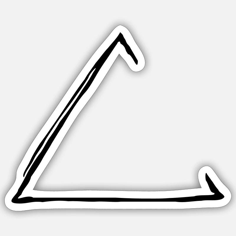 Hand-drawn triangle (1C, B, open) - Sticker size S (10 x 10 cm) - white matte