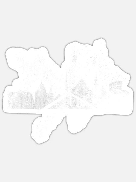 Dortmund Deutschland Stadt Skyline Grunge Splash - Sticker Größe S (10 x 10 cm) - Mattweiß