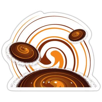 Le café le matin dissipe le chagrin et les soucis! - Sticker taille S (10 x 10 cm) - blanc mat - Devant