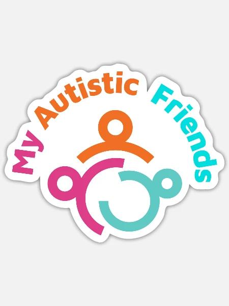 Meine autistischen Freunde - Sticker Größe S (10 x 10 cm) - Mattweiß
