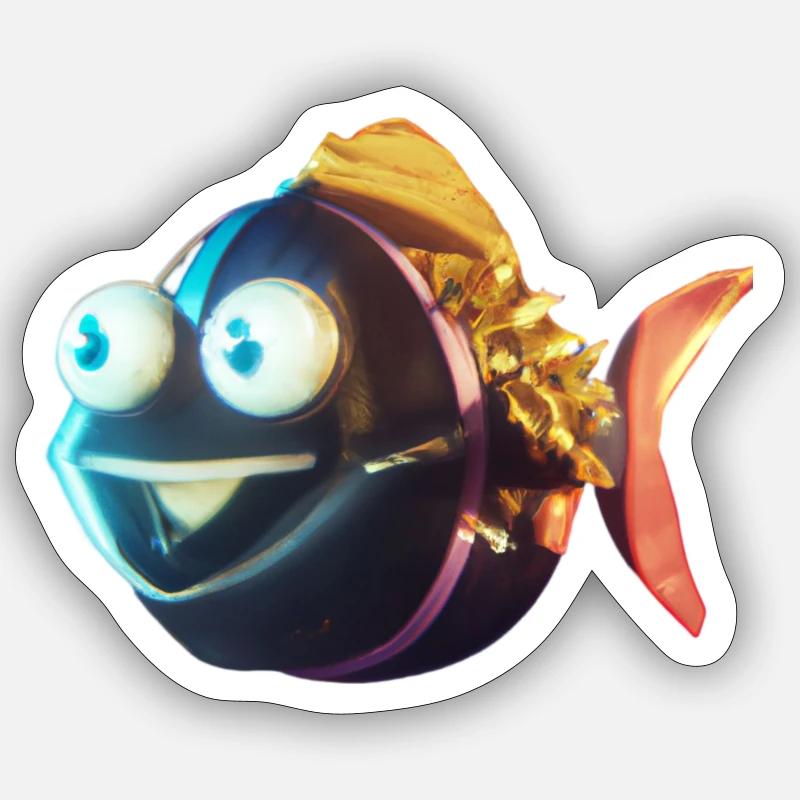 cute tropical fish Sticker size S (10 x 10 cm)