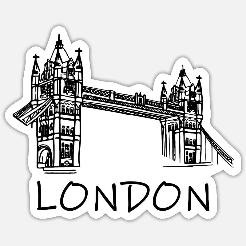 Londres - Sticker taille S (10 x 10 cm) - blanc mat