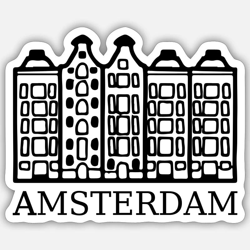 Amsterdam - Sticker size S (10 x 10 cm) - white matte