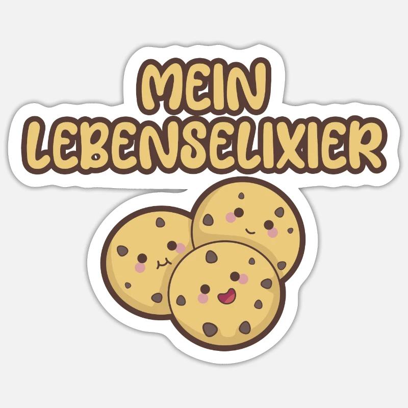 Mon élixir de vie - biscuits au chocolat Sticker taille S (10 x 10 cm)