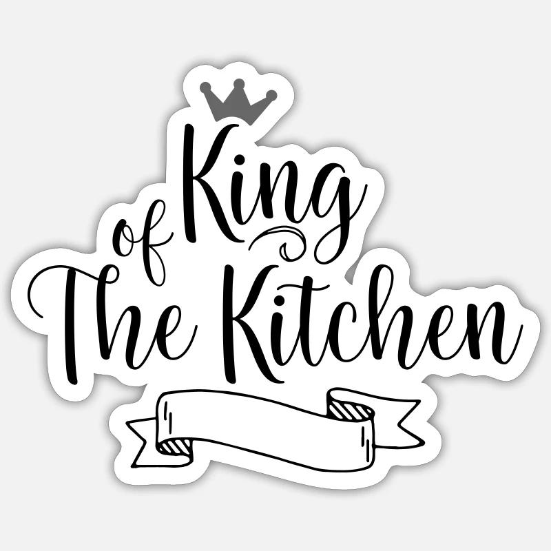 Roi de la cuisine - Sticker taille S (10 x 10 cm) - blanc mat