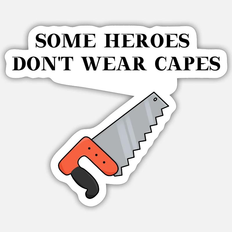 Handwerker Held Superheld Geschenkidee lustig Sticker Größe S (10 x 10 cm)