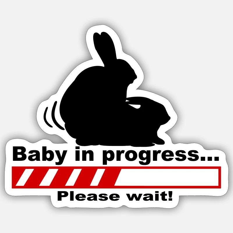 Baby in progress please wait Sticker taille S (10 x 10 cm)