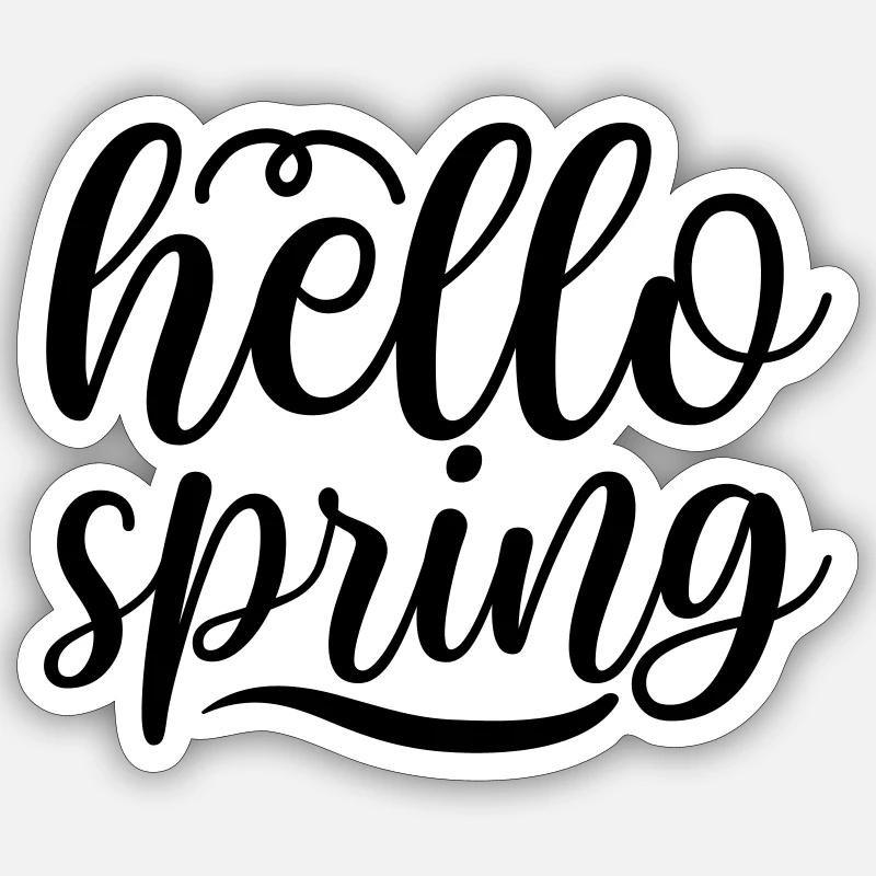6 hello spring Sticker Größe S (10 x 10 cm)