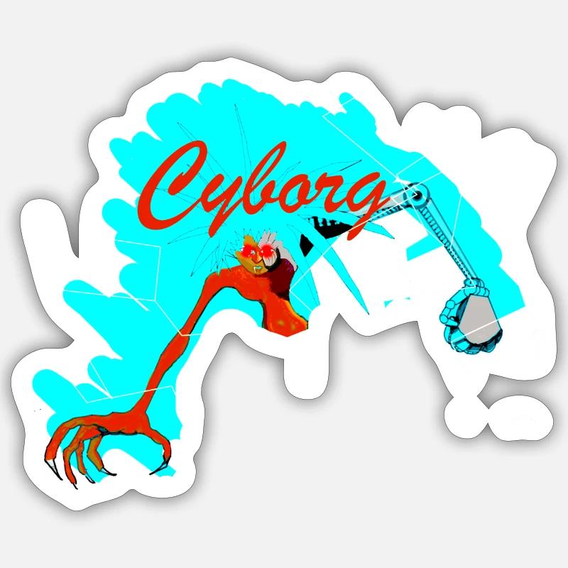 Cyborg - Sticker size S (10 x 10 cm) - white matte