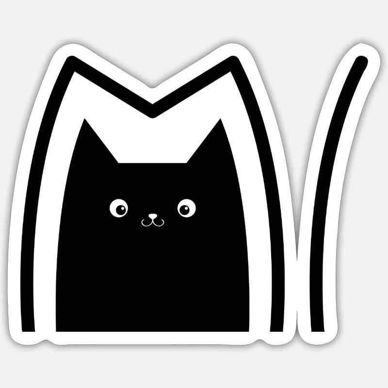 Katze_Comic_Style - Sticker Größe S (10 x 10 cm) - Mattweiß