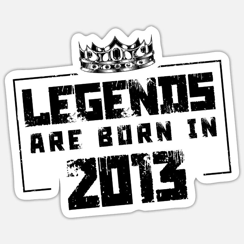 2013 Légendes nées en - Sticker taille S (10 x 10 cm) - blanc mat