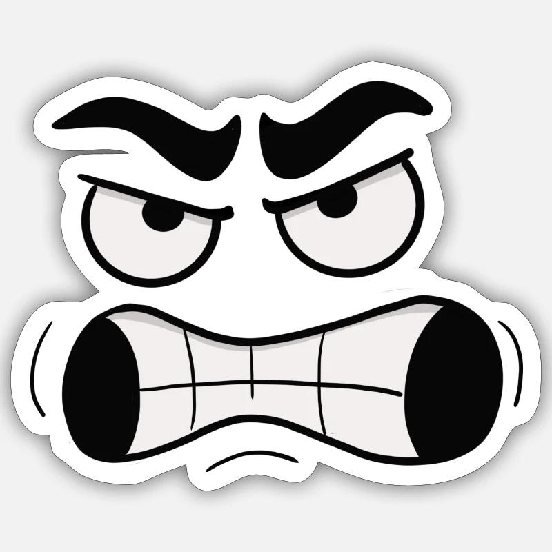 Wütendes Gesicht Sticker Größe S (10 x 10 cm)