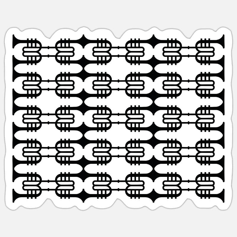 Arrière-plan des trompettes - Sticker taille S (10 x 10 cm) - blanc mat