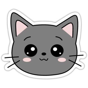 Black Cat Cat Sweet Kitten Christmas Gift - Sticker size S (10 x 10 cm) - white matte - Front
