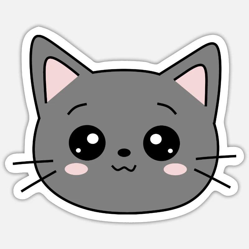 chat noir chat chaton doux cadeau de Noël Sticker taille S (10 x 10 cm)